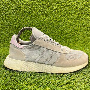 Adidas Marathon Tech Womens Size 9 Gray‎ White Walking Running Shoes Sneakers
